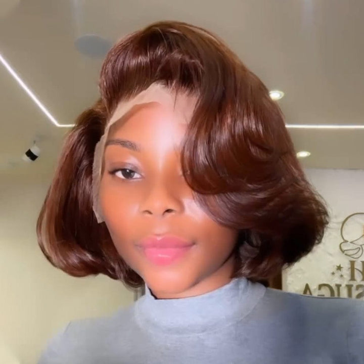 ailuxyhair-fr Identique à l'image（En france） AILUXY TINA Courte Perruque 100% Cheveux Humains comme sur la vidéo 2 - 3 jours reçus+Un beau cadeau