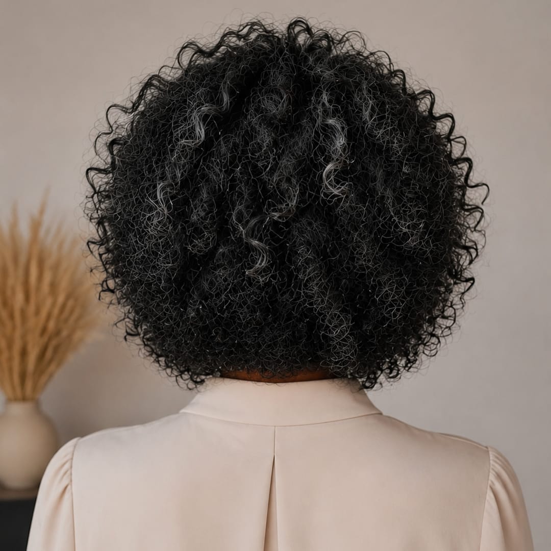 ailuxyhair-fr Identique à l'image Perruque bouclée afro sel‑et‑poivre lace frontal, aspect naturel pour femmes matures