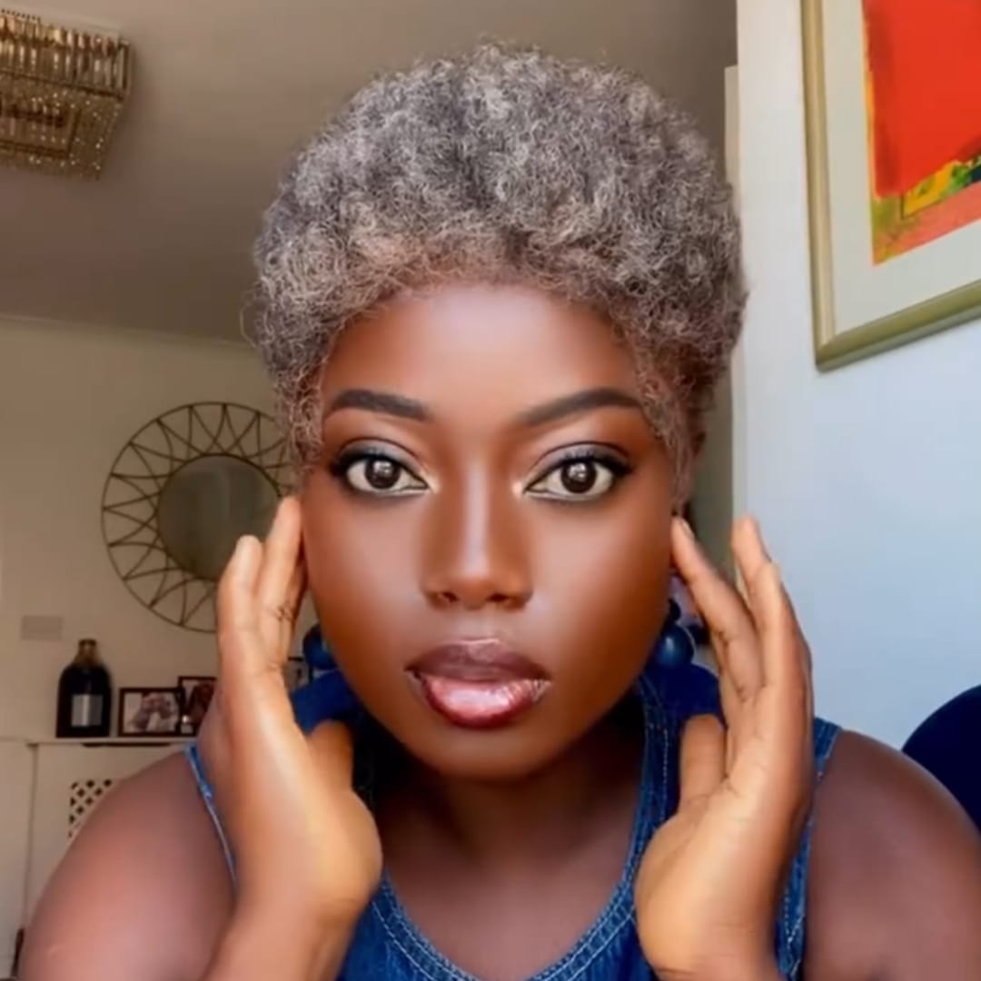 ailuxyhair-fr Identique à la photo 5X5 LACE AILUXY Perruque 5x5 LACE Afro Courte Couleur Grise | Style Unique et Élégant en Un Instant
