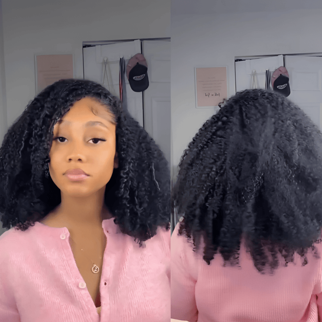 ailuxyhair-fr Identique à la photo AILUXY Perruque Bob  Kinky Curly Denses Ultra-Légère, Confort Optimal Sans Pression, Lace Front Indétectable, Facile à Installer, Style Vif et Lumineux pour Toutes Occasions