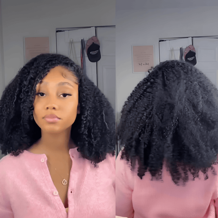 ailuxyhair-fr Identique à la photo AILUXY Perruque Bob  Kinky Curly Denses Ultra-Légère, Confort Optimal Sans Pression, Lace Front Indétectable, Facile à Installer, Style Vif et Lumineux pour Toutes Occasions