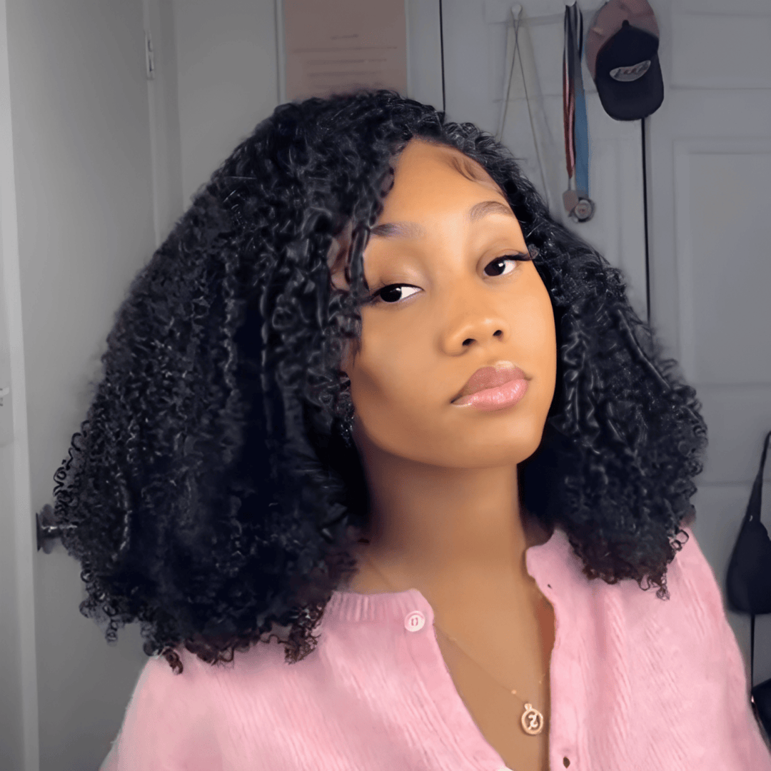 ailuxyhair-fr Identique à la photo AILUXY Perruque Bob  Kinky Curly Denses Ultra-Légère, Confort Optimal Sans Pression, Lace Front Indétectable, Facile à Installer, Style Vif et Lumineux pour Toutes Occasions