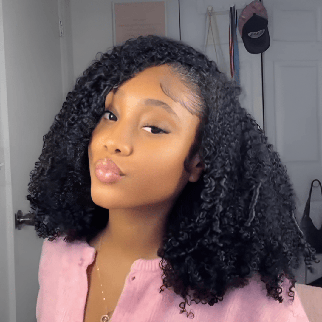 ailuxyhair-fr Identique à la photo AILUXY Perruque Bob  Kinky Curly Denses Ultra-Légère, Confort Optimal Sans Pression, Lace Front Indétectable, Facile à Installer, Style Vif et Lumineux pour Toutes Occasions