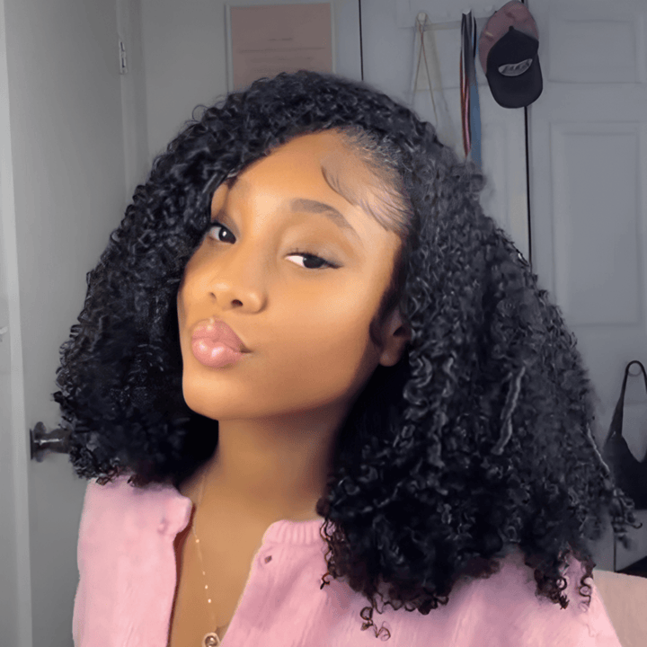 ailuxyhair-fr Identique à la photo AILUXY Perruque Bob  Kinky Curly Denses Ultra-Légère, Confort Optimal Sans Pression, Lace Front Indétectable, Facile à Installer, Style Vif et Lumineux pour Toutes Occasions
