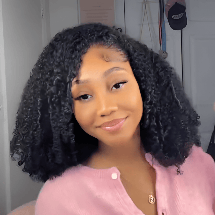 ailuxyhair-fr Identique à la photo AILUXY Perruque Bob  Kinky Curly Denses Ultra-Légère, Confort Optimal Sans Pression, Lace Front Indétectable, Facile à Installer, Style Vif et Lumineux pour Toutes Occasions