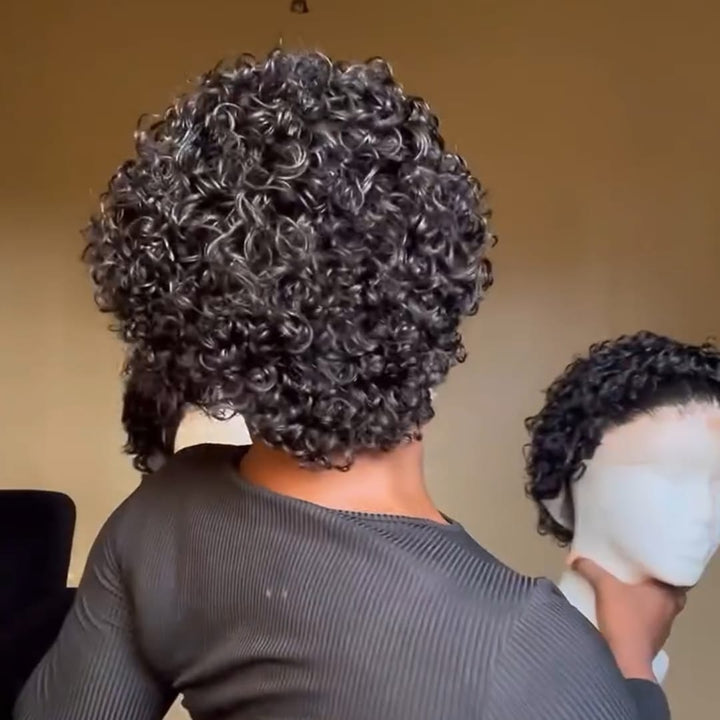ailuxyhair-fr Identique à la photo AILUXY Perruque Courte à Petites Bouclettes 100% Cheveux Humains | Look Afro Naturel Très Volumineux
