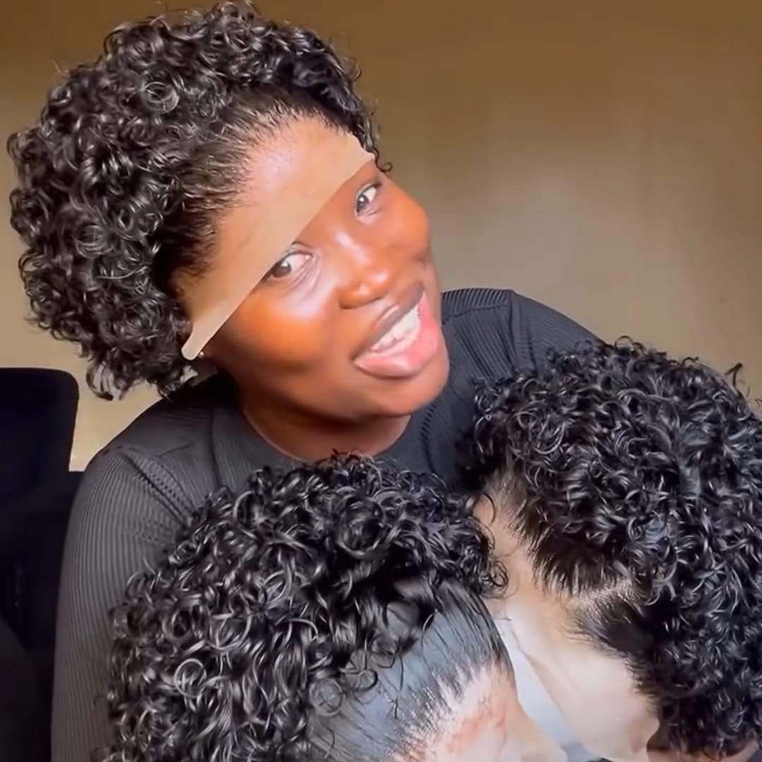 ailuxyhair-fr Identique à la photo AILUXY Perruque Courte à Petites Bouclettes 100% Cheveux Humains | Look Afro Naturel Très Volumineux