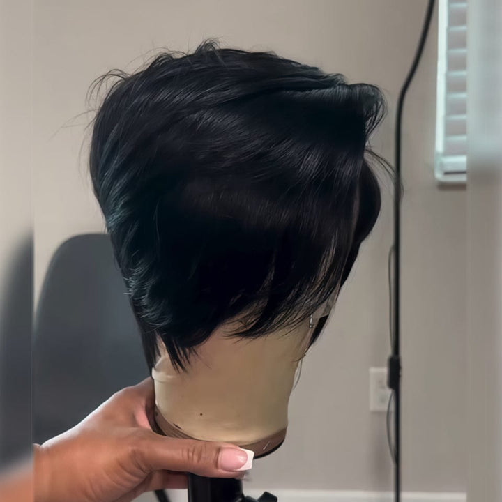 ailuxyhair-fr Identique à la photo AILUXY Perruque Courte Lisse Style Unique & Branché FULL lace