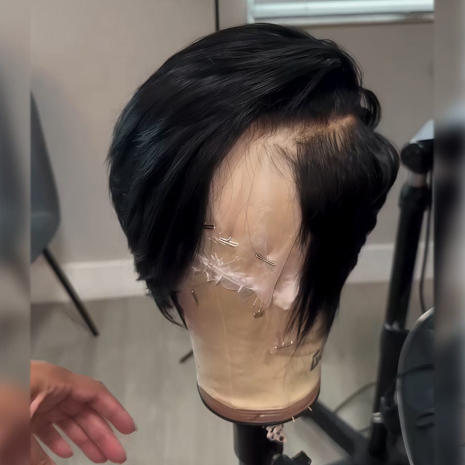 ailuxyhair-fr Identique à la photo AILUXY Perruque Courte Lisse Style Unique & Branché FULL lace