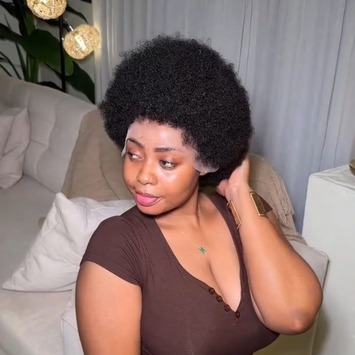 ailuxyhair-fr Identique à la photo AILUXY Perruque Courte Style Afro | Lace Front 13x4, Prête à Porter