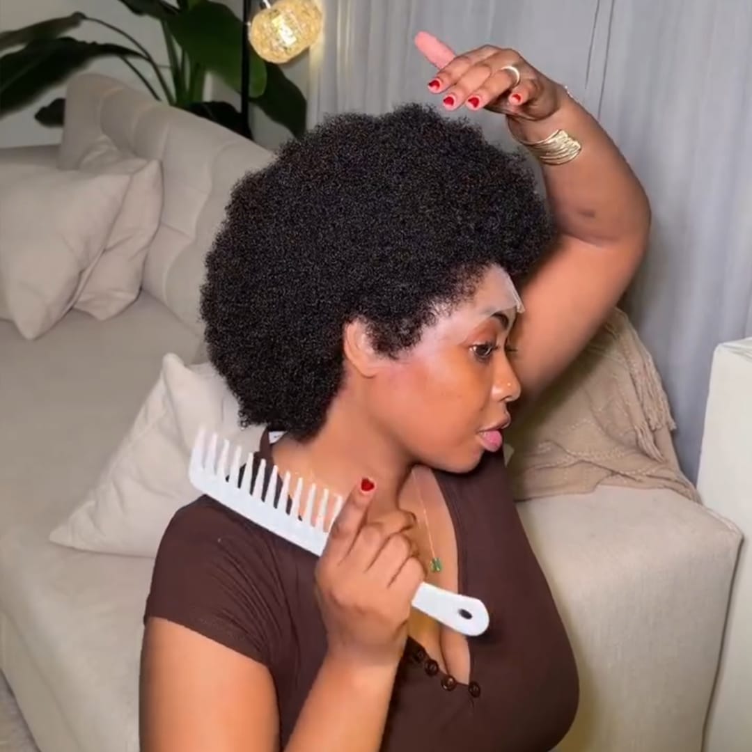 ailuxyhair-fr Identique à la photo AILUXY Perruque Courte Style Afro | Lace Front 13x4, Prête à Porter