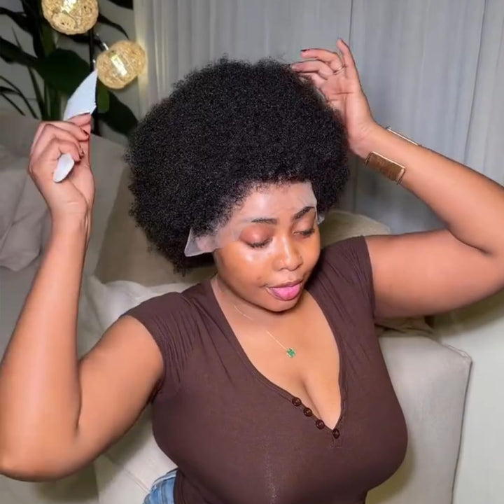 ailuxyhair-fr Identique à la photo AILUXY Perruque Courte Style Afro | Lace Front 13x4, Prête à Porter