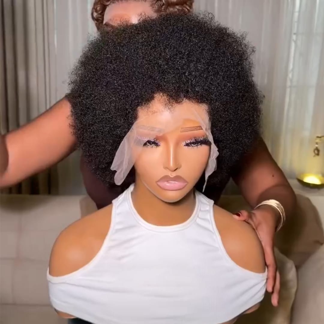 ailuxyhair-fr Identique à la photo AILUXY Perruque Courte Style Afro | Lace Front 13x4, Prête à Porter