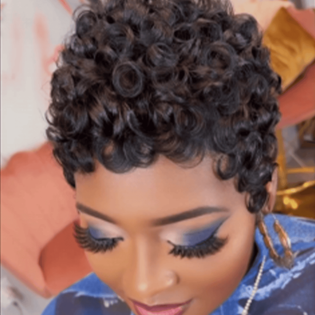 ailuxyhair-fr Identique à la photo AILUXY Perruque en Dentelle Complète Cheveux Bouclés Courts, Look Chic Quotidien