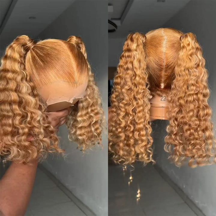 ailuxyhair-fr Identique à la photo AILUXY Perruque  Haute Double Ponytail  Bouclés Orange et Doré  Avec Full Lace Style Mignon Et Espiègle, Perruques 100% Cheveux Humains