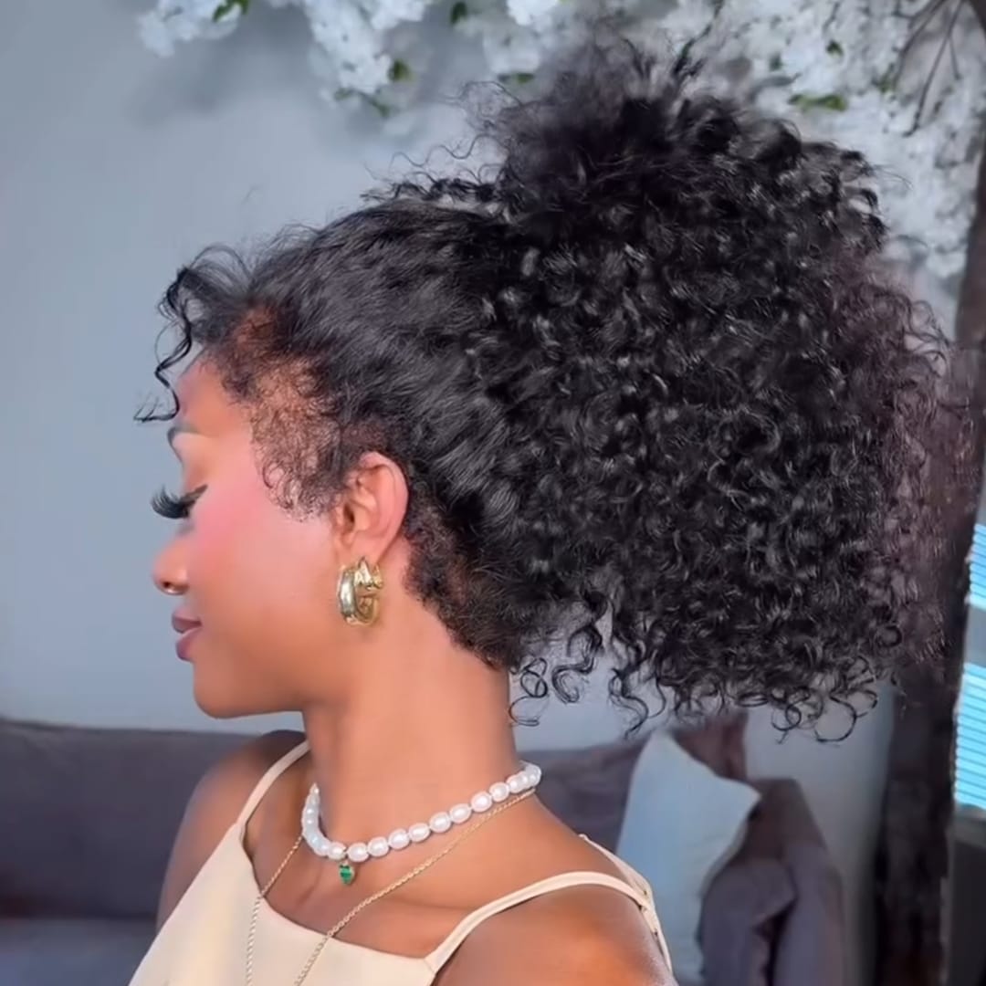 ailuxyhair-fr Identique à la photo AILUXY  Perruque Lace 360 en Cheveux Humains Crépus, Lisière Transparente 360°, Installation Facile et Naturelle，Polyvalente pour Toutes Coiffures