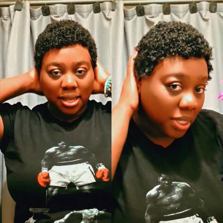 ailuxyhair-fr Identique à la photo AILUXY Perruque pixie courte afro cheveux humains, petites boucles définies, rendu naturel