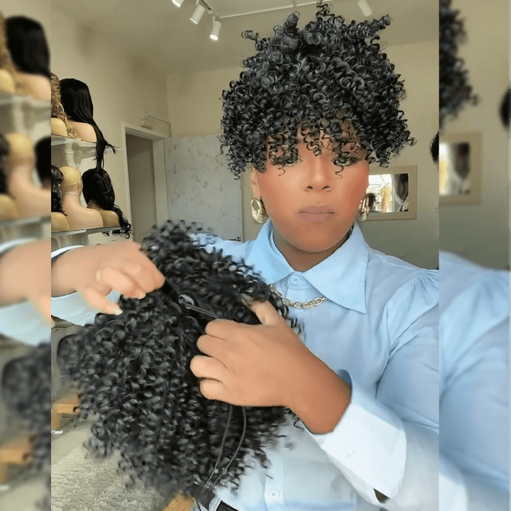 ailuxyhair-fr Identique à la photo(pas une perruque) AILUXY Queue de cheval avec frange (Pas une Perruque) ponytail with bangs Identique à la vidéo