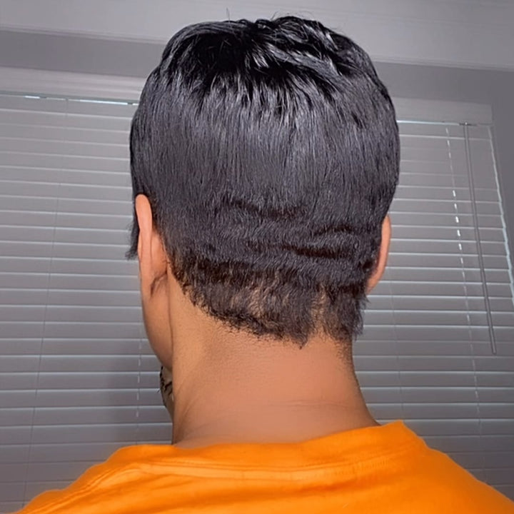 ailuxyhair-fr Identique à la photo (pas une perruque) AILUXY Topper Capillaire Lisse Coupe Pixie Courte à Clips, Cache La Couronne Style Élégant