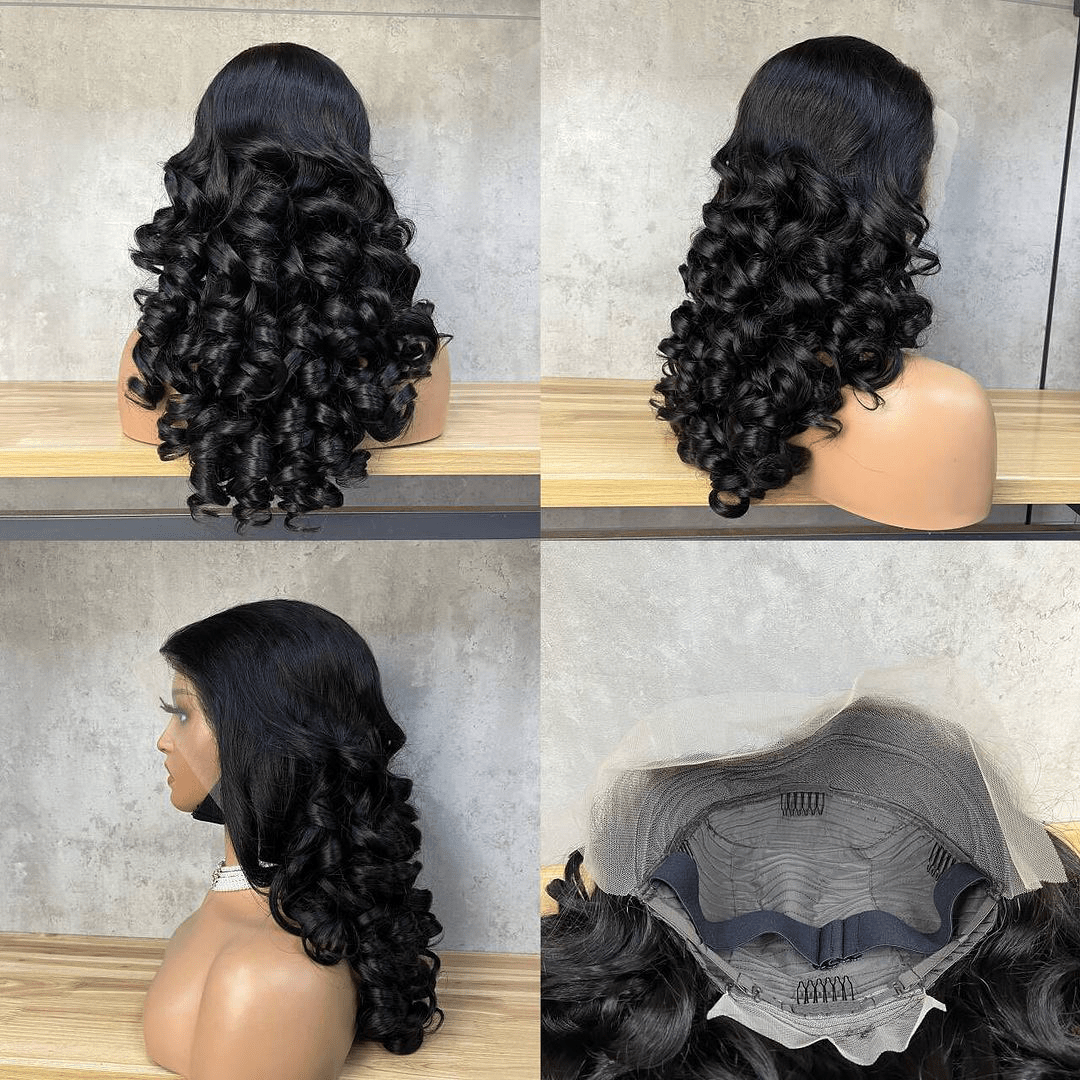 ailuxyhair-fr La mode En Europ AILUXY 13x4 Lace Closure Perruque Catherine Wave Longue Couleur naturelle 100% cheveux humains 250% densité comme sur la vidéo 3 - 4 jours reçus+Un beau cadeau