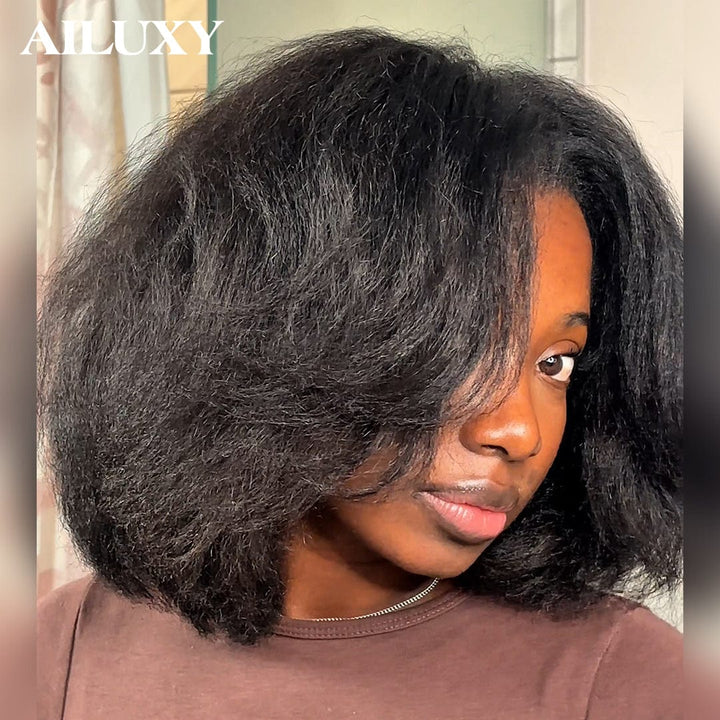 ailuxyhair-fr lisse AILUXY Perruque 4×4 dentelle Bob Natural color, Identique à l'image