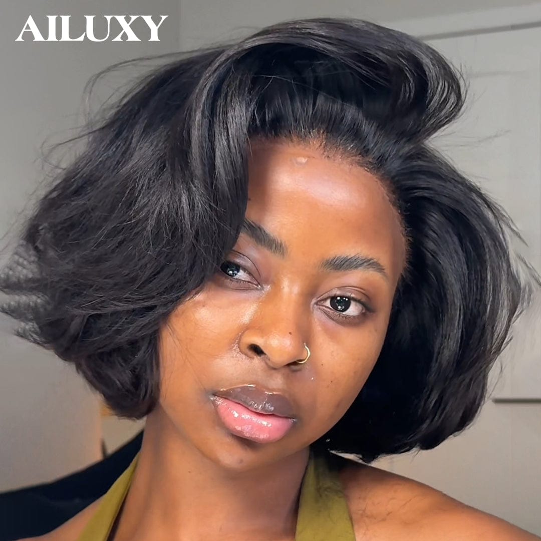 ailuxyhair-fr lisse Identique à l'image AILUXY Perruque 13×4 dentelle Bob Natural color, Identique à l'image