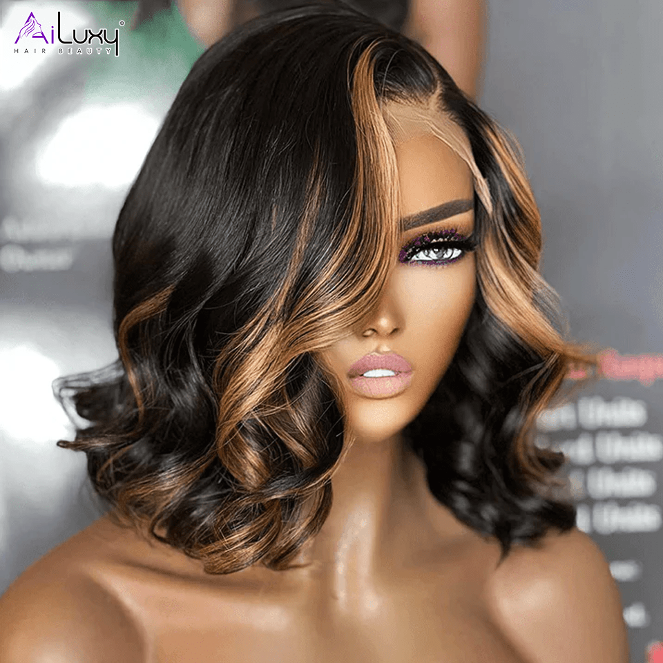 ailuxyhair-fr Longueur du modèle AILUXY 4x4 Lace Closure Perruque Lisse Courte Bob Perruque 200% Densité 12pouces