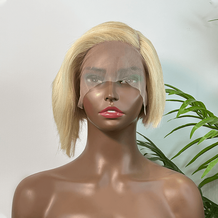 ailuxyhair-fr Longueur du modèle (En France) AILUXY 13x4 Lace Frontal Perruque Lisse Courte Bob Perruque 200% Densité 613#