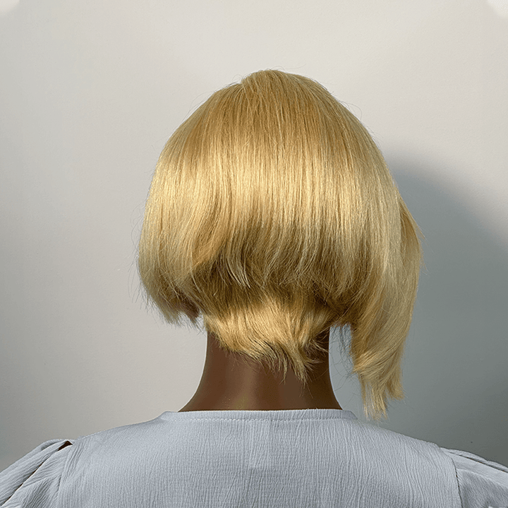 ailuxyhair-fr Longueur du modèle (En France) AILUXY 13x4 Lace Frontal Perruque Lisse Courte Bob Perruque 200% Densité 613#