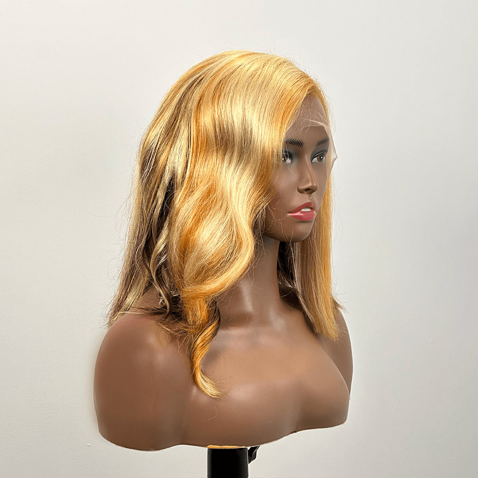ailuxyhair-fr Longueur du modèle (En France) AILUXY 13x4 Lace Frontal Perruque Lisse Courte Bob Perruque 200% Densité Mettre en évidence la blonde