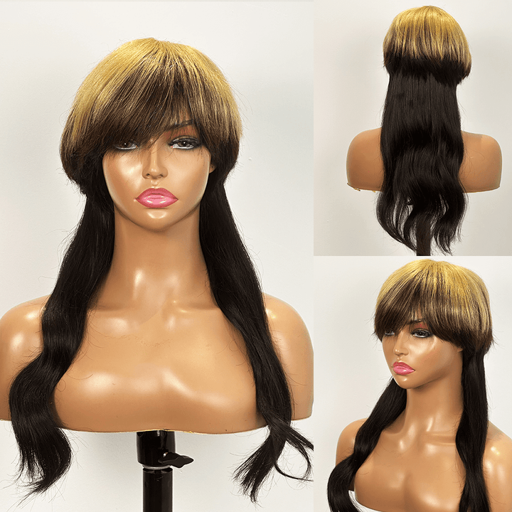 ailuxyhair-fr Longueur du modèle (En France) AILUXY Mullet Glueless Perruque