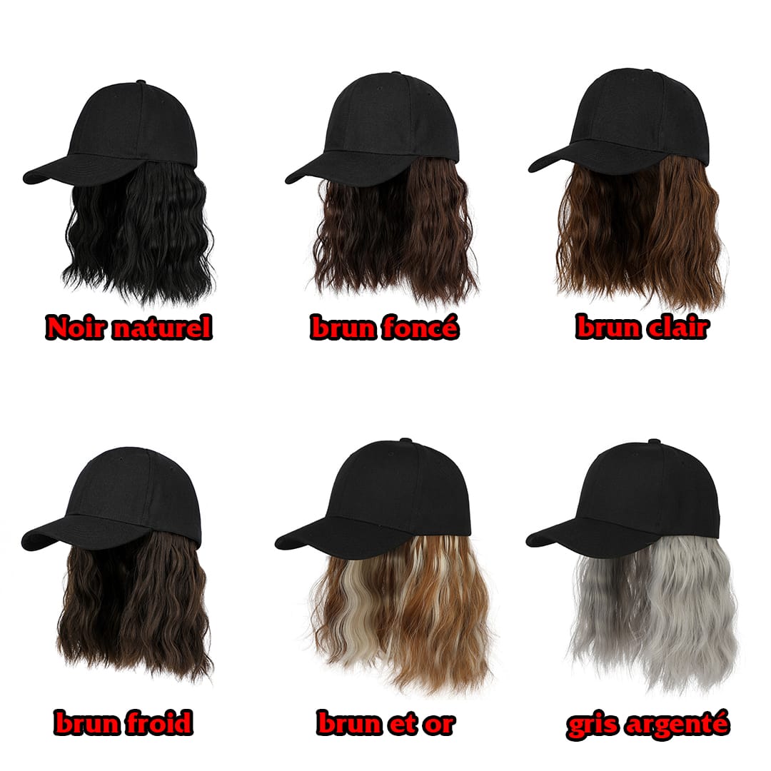 ailuxyhair-fr Perruque Combo AILUXY Casquette avec Perruque Courte Ondulée - 6 Couleurs Disponibles- Identique à la photo