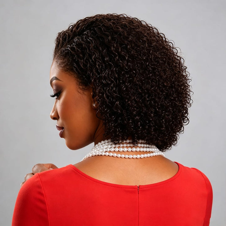 ailuxyhair-fr Perruque Combo AILUXY Perruque bob crépue 2 couleurs marron foncé & marron clair lace front cheveux humains naturels pour femme afro