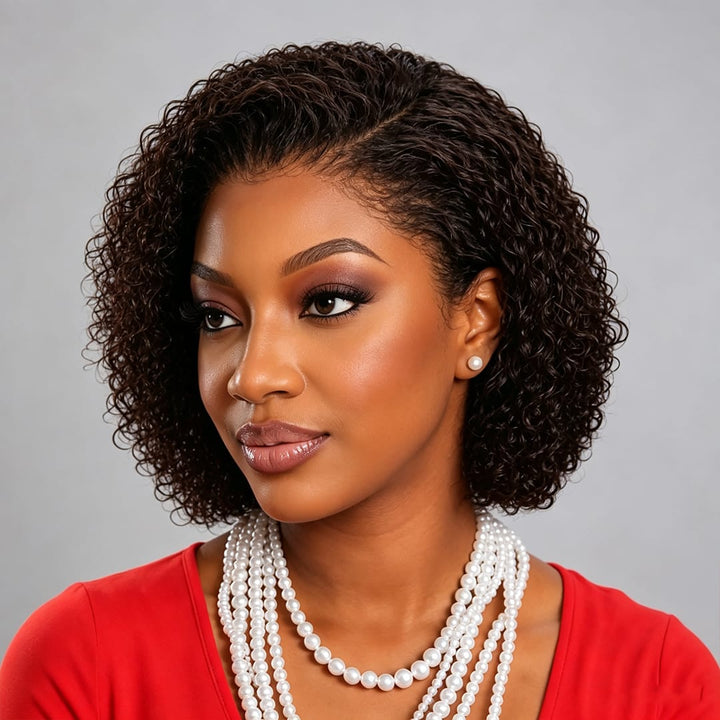 ailuxyhair-fr Perruque Combo AILUXY Perruque bob crépue 2 couleurs marron foncé & marron clair lace front cheveux humains naturels pour femme afro