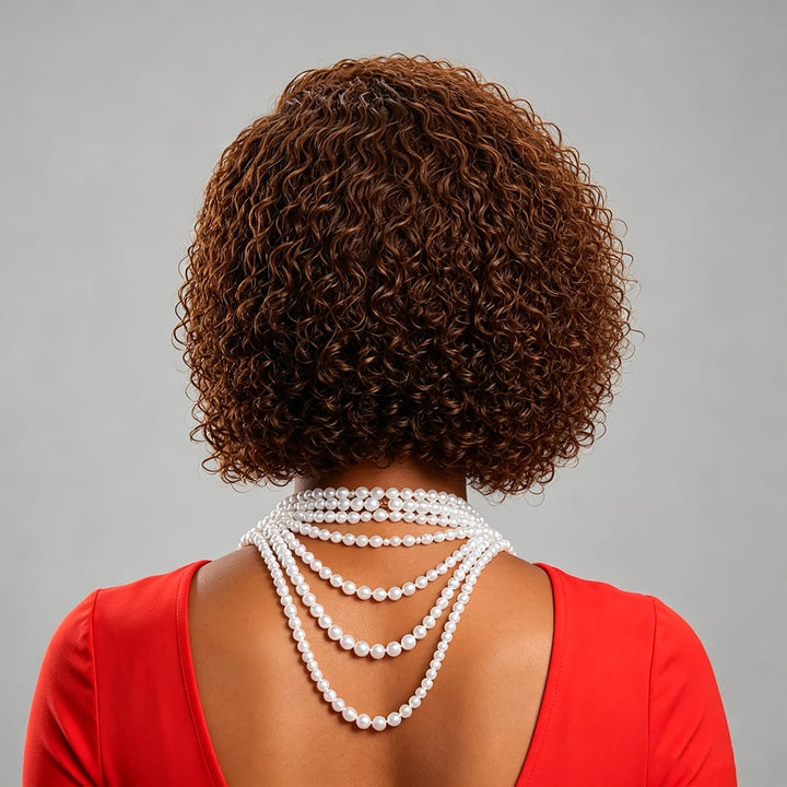 ailuxyhair-fr Perruque Combo AILUXY Perruque bob crépue 2 couleurs marron foncé & marron clair lace front cheveux humains naturels pour femme afro