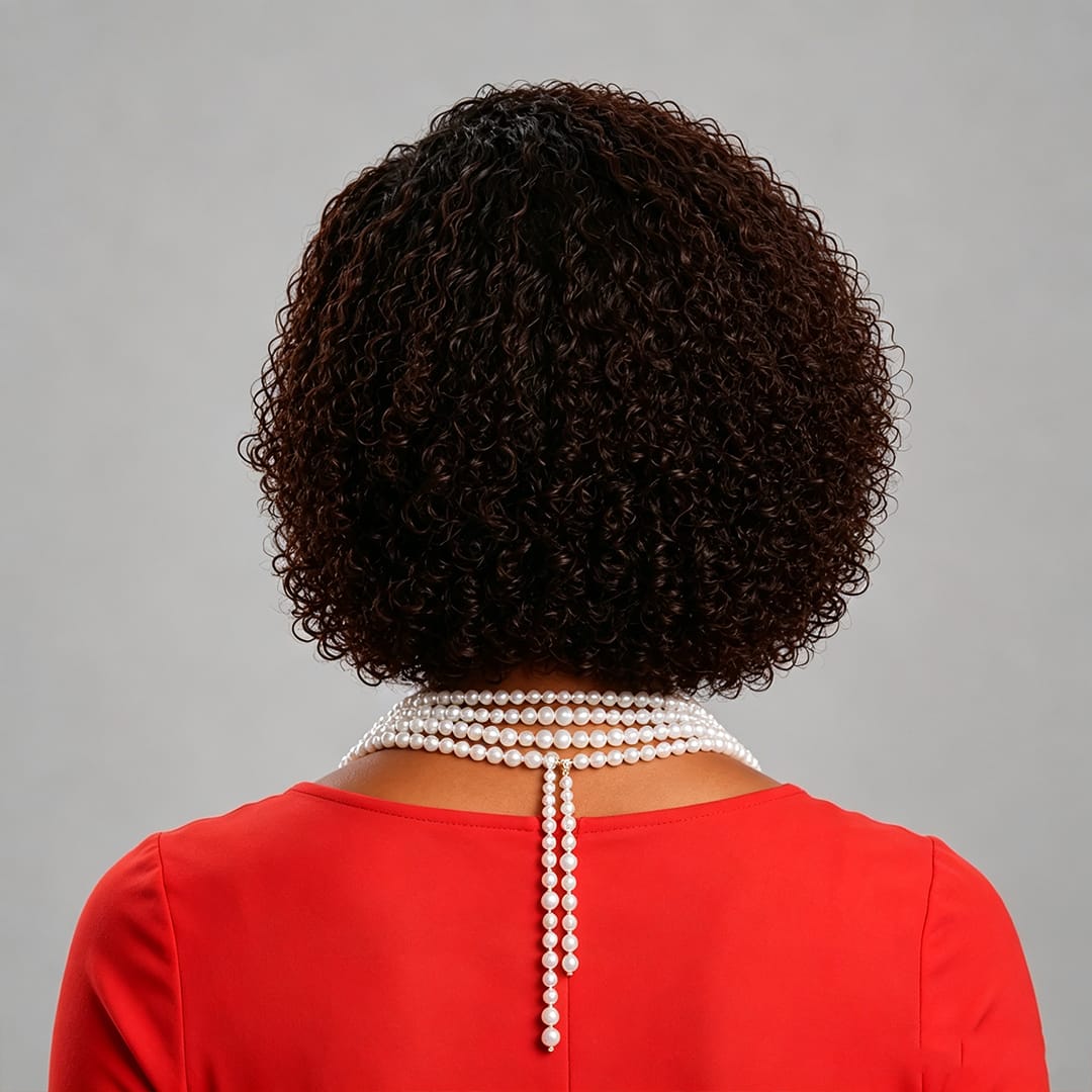 ailuxyhair-fr Perruque Combo AILUXY Perruque boucle courte couleur bordeaux cheveux humain naturel lace front pour femme africaine