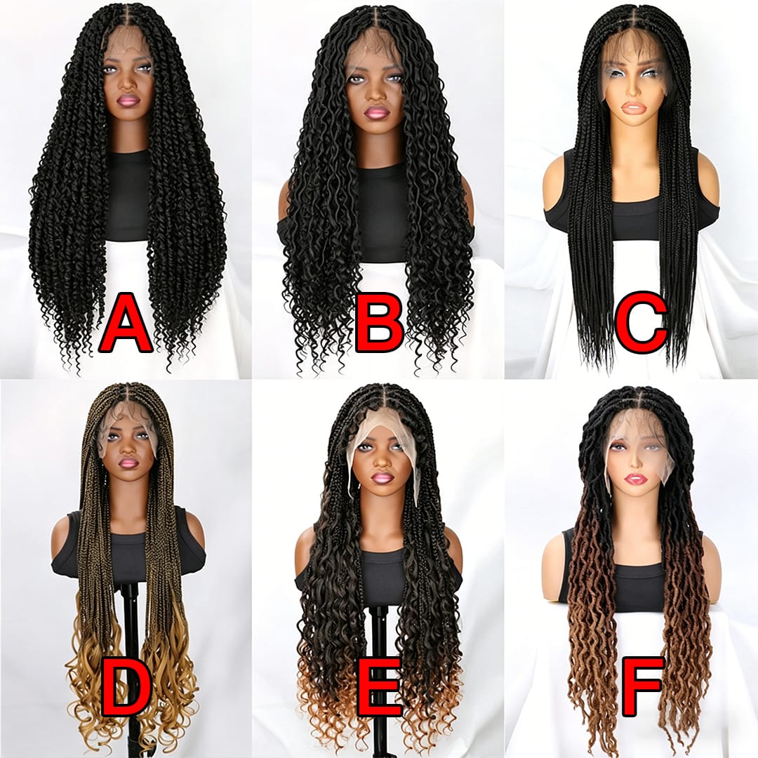 ailuxyhair-fr Perruque Combo AILUXY Perruque Lace Front Multi-Styles Tressés Blended Cheveux Synthétiques Naturelle | Identique à la Photo
