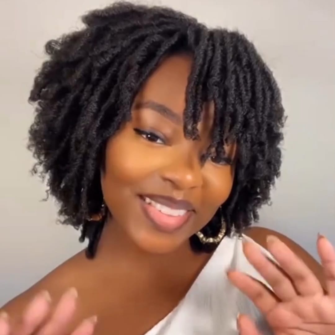 ailuxyhair-fr Perruque Combo AILUXY Perruque Noir Twist Braid Avec Frange Afro Curly Sans Colle Synthétiques