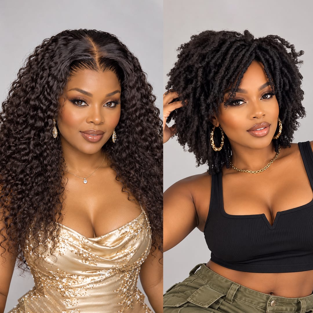 ailuxyhair-fr Perruque Combo AILUXY Prix d'usine 2 Perruques= €139 Perruque 20 pouces Curly perruque +Perruque en fibres synthétiques Nouveau modèle