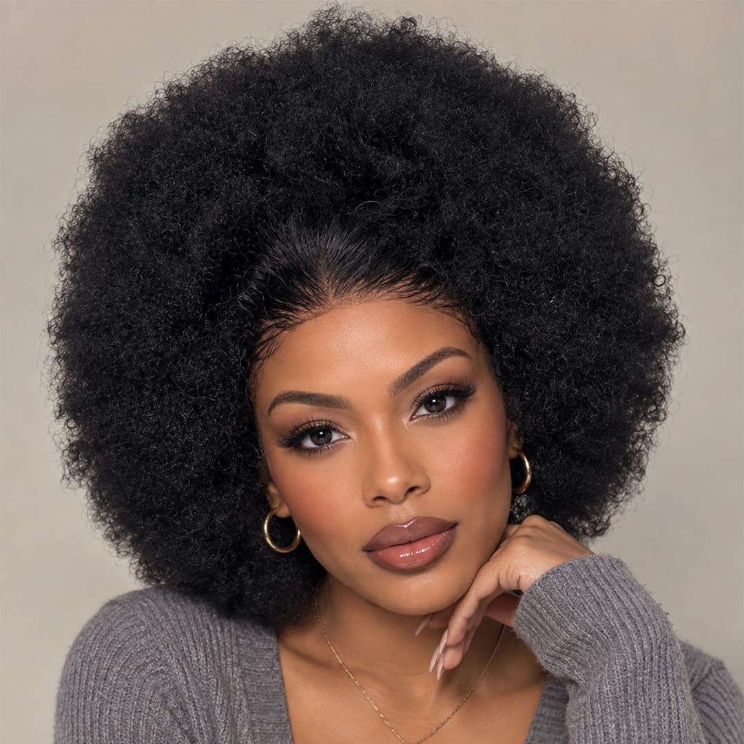 ailuxyhair-fr Perruque Combo AILUXY Prix d'usine 2 Perruques= €148 Perruque Identique à la photo en 100% Cheveux Humain 8pouces afro curly+HD curly Perruque