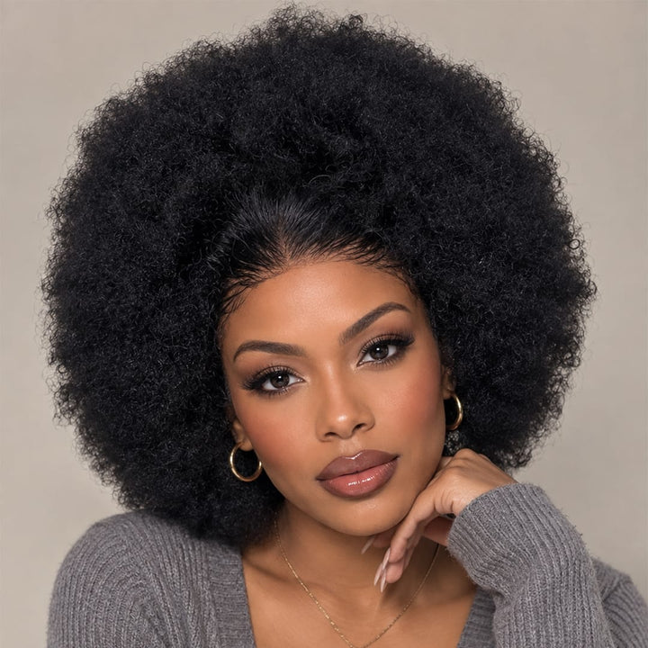 ailuxyhair-fr Perruque Combo AILUXY Prix d'usine 2 Perruques= €148 Perruque Identique à la photo en 100% Cheveux Humain 8pouces afro curly+HD curly Perruque