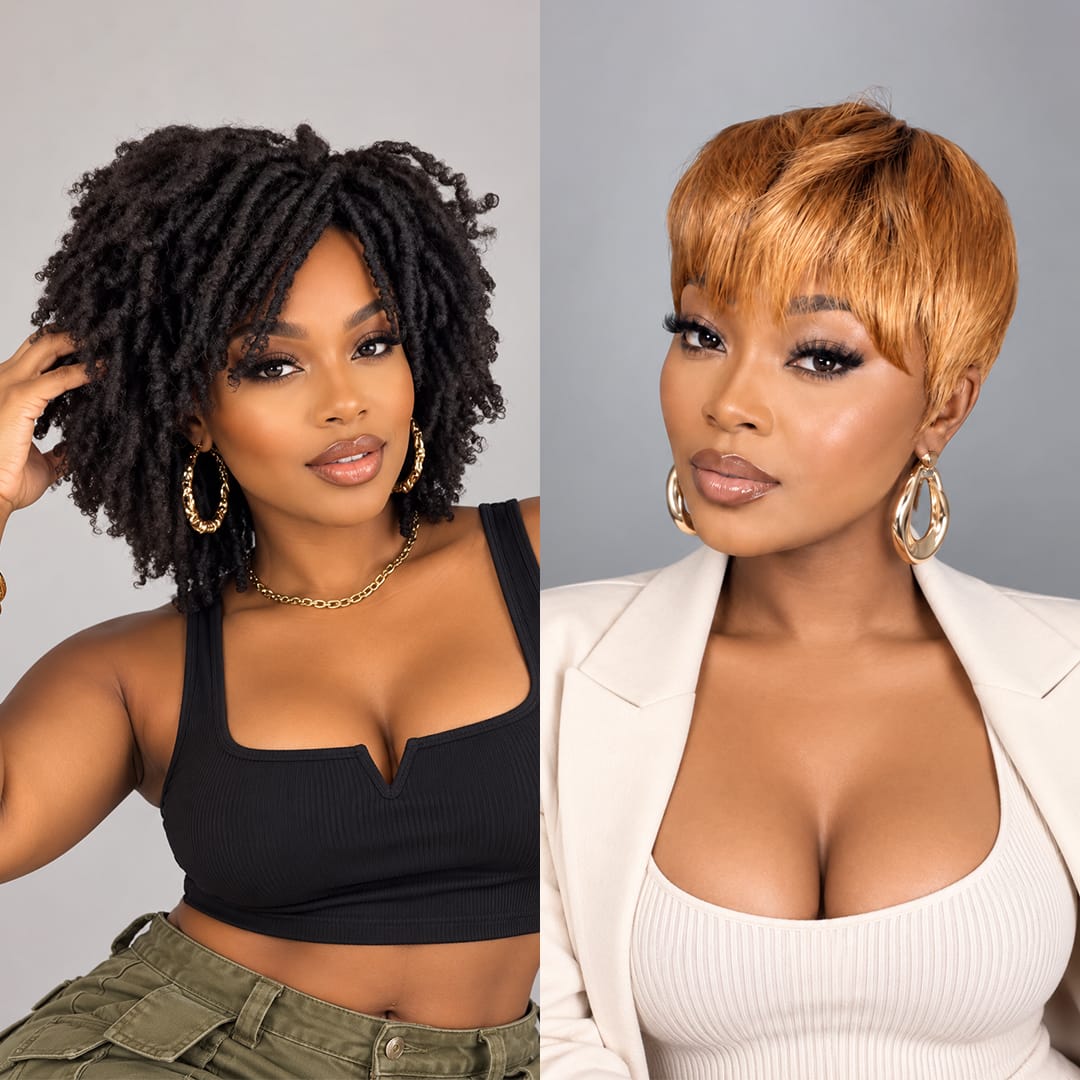 ailuxyhair-fr Perruque Combo AILUXY Prix d'usine 2 Perruques= €59 Perruque 100 % cheveux humains Nouveau modèle Pixie cut +Perruque synthétiques identique à la photo