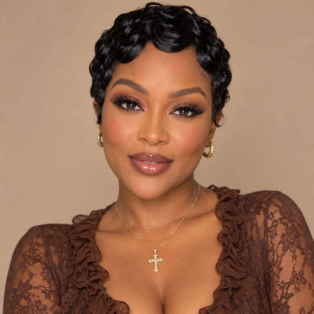 ailuxyhair-fr Perruque Combo AILUXY Prix d'usine 3 Perruques= €85 Perruque lisse 8 pouces + Perruque Pixie en 100% Cheveux Humains