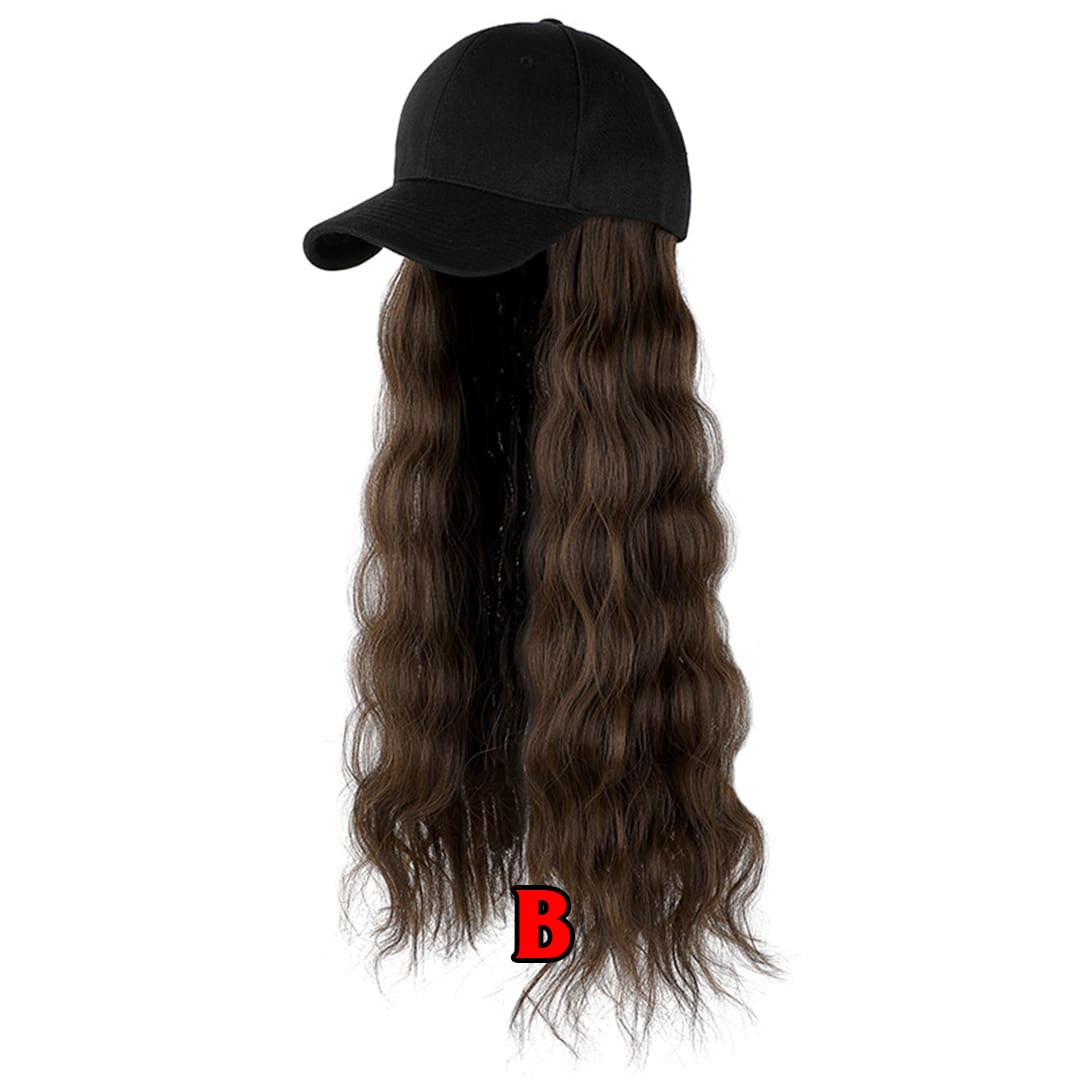 ailuxyhair-fr Perruque Combo Brun Clair AILUXY Casquette avec Perruque Longue Droite Noir Naturel / Brun foncé / Brun Clair/Rose clair- Identique à la photo