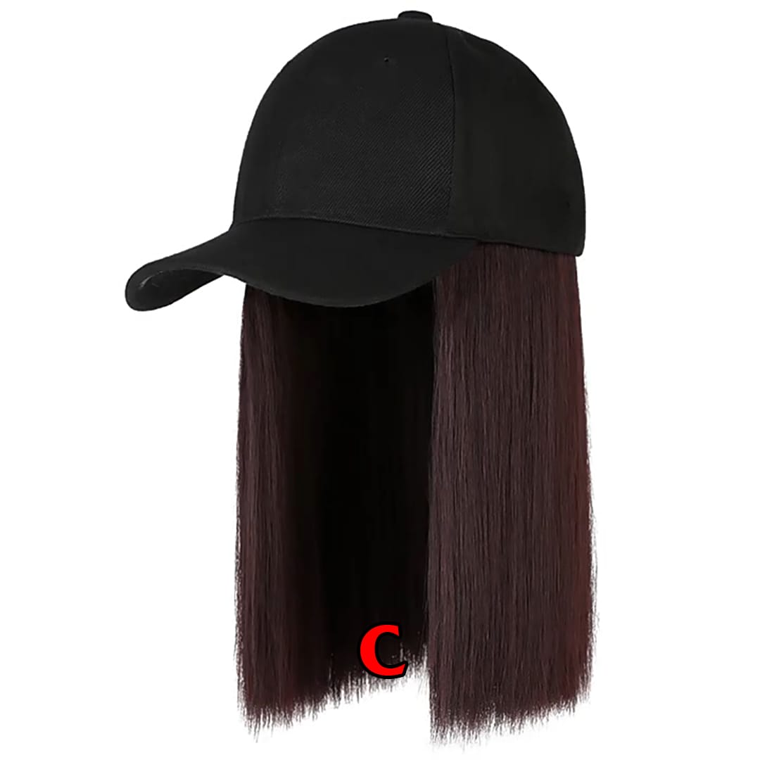 ailuxyhair-fr Perruque Combo Brun foncé AILUXY Casquette avec Perruque Longue Droite– Noir Naturel / Brun foncé / Brun Clair- Identique à la photo