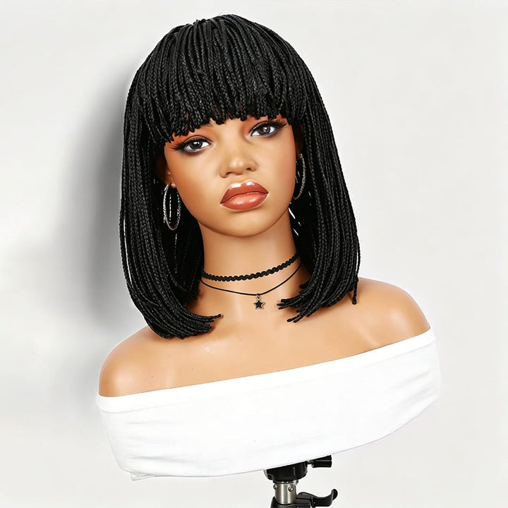 ailuxyhair-fr Perruque Combo Identique à la photo AILUXY Perruque Bob Box Braids Avec Frange Blended Cheveux Synthétiques Naturelle | Identique à la Photo