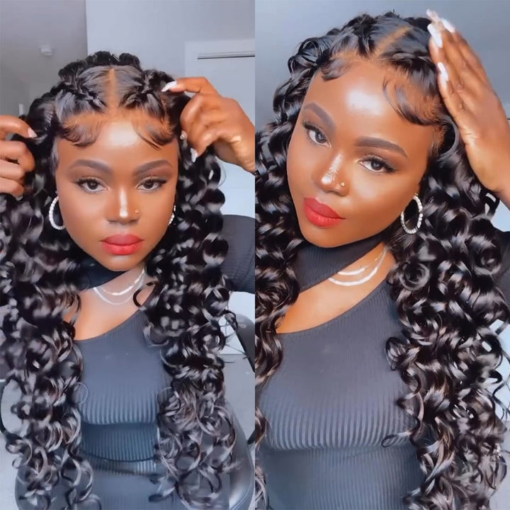 ailuxyhair-fr Perruque Combo Identique à la Photo AILUXY Perruque Lace Front 13x4 Tressée 100% Cheveux Humains Ondulée Naturelle | Identique à la Photo