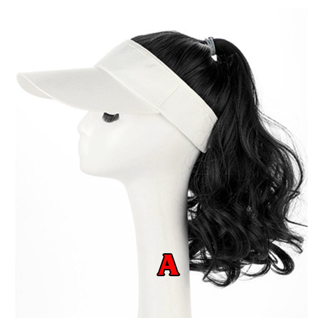 ailuxyhair-fr Perruque Combo Noir naturel AILUXY Casquette avec Perruque Intégrée Queue de Cheval Ondulée – Noir Naturel / Brun Froid / Brun Clair