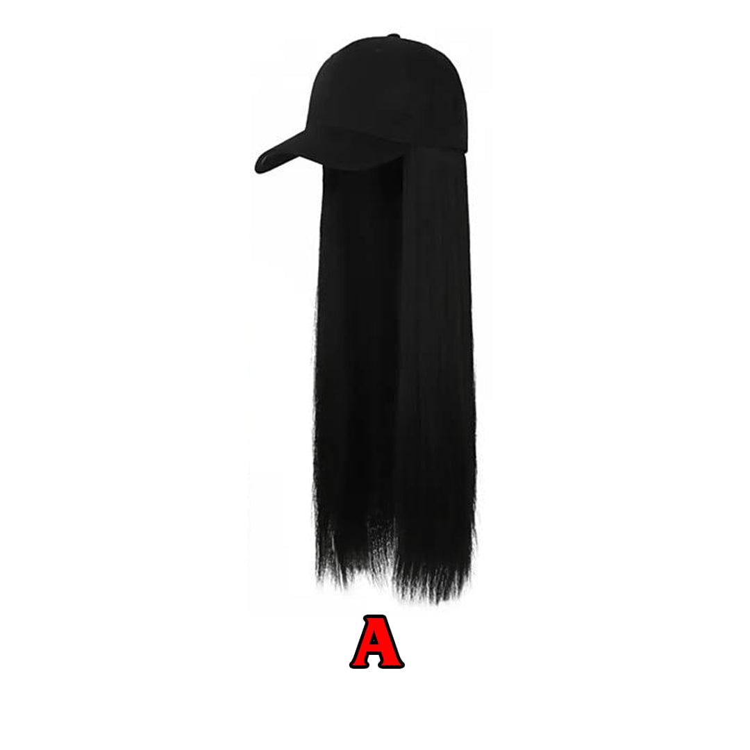 ailuxyhair-fr Perruque Combo Noir naturel AILUXY Casquette avec Perruque Longue Droite Naturelle