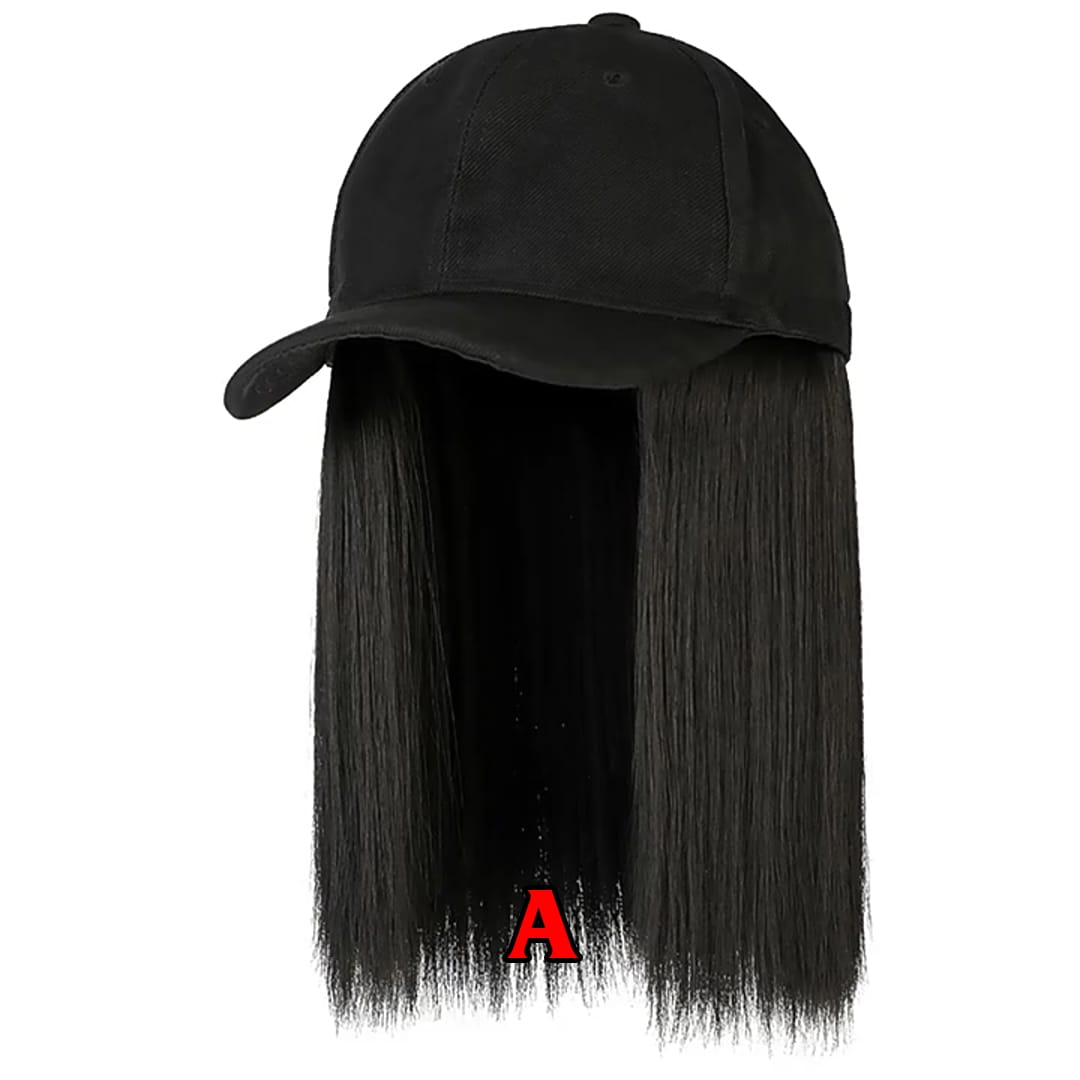 ailuxyhair-fr Perruque Combo Noir naturel AILUXY Casquette avec Perruque Longue Droite– Noir Naturel / Brun foncé / Brun Clair- Identique à la photo